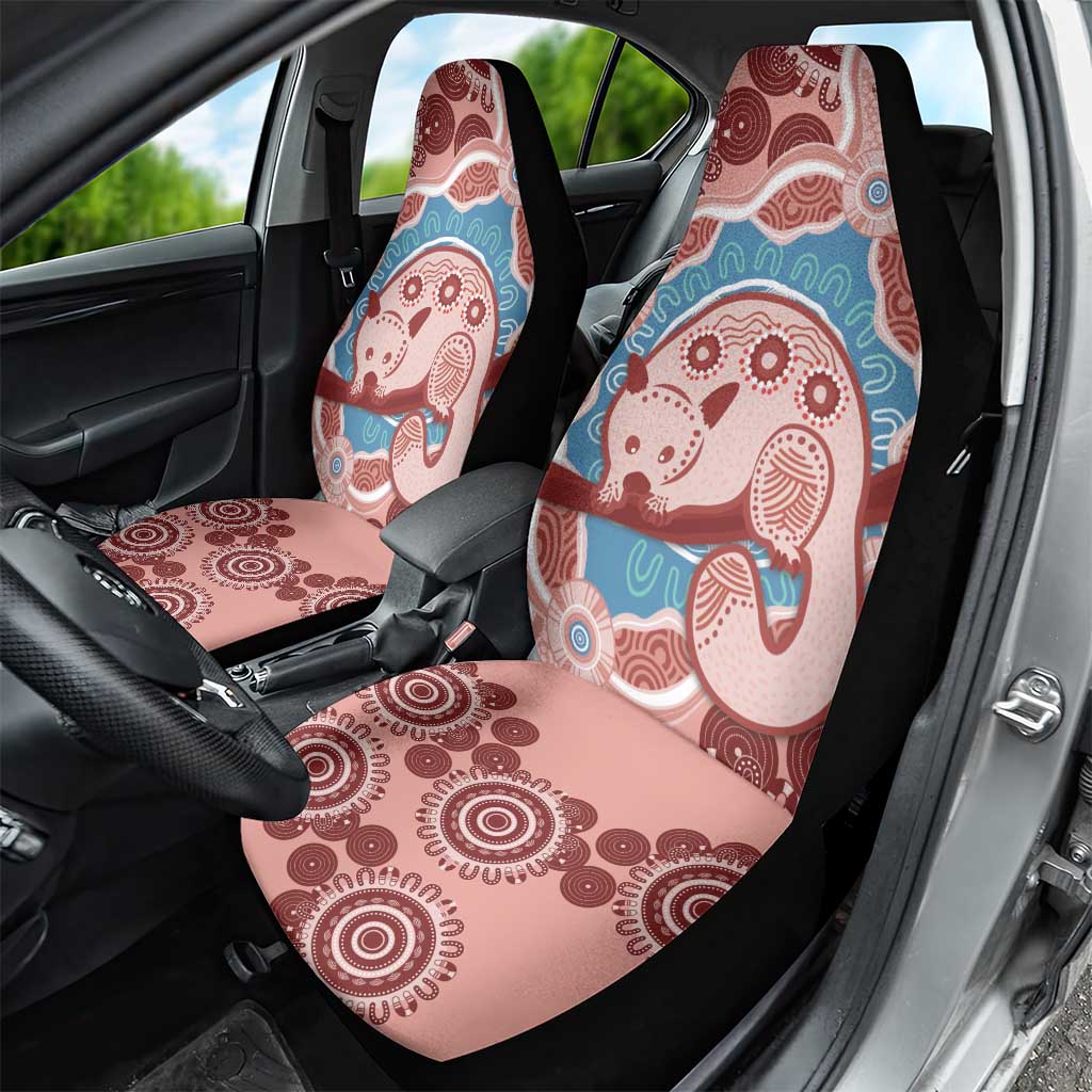 Blush Pink Australia Possum Car Seat Cover Indigenous Art