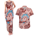 Blush Pink Australia Possum Couples Matching Tank Maxi Dress and Hawaiian Shirt Indigenous Art