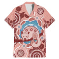 Blush Pink Australia Possum Family Matching Mermaid Dress and Hawaiian Shirt Indigenous Art
