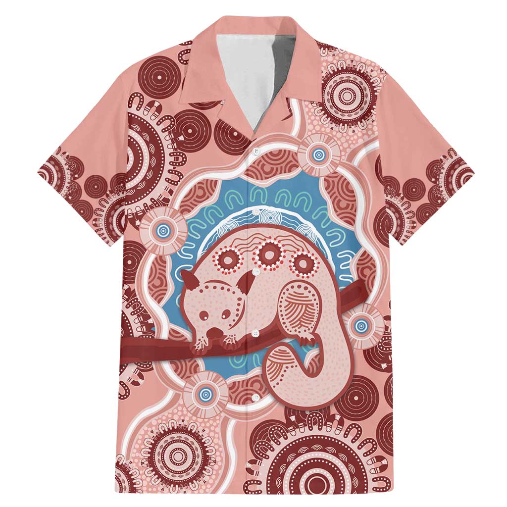 Blush Pink Australia Possum Family Matching Mermaid Dress and Hawaiian Shirt Indigenous Art