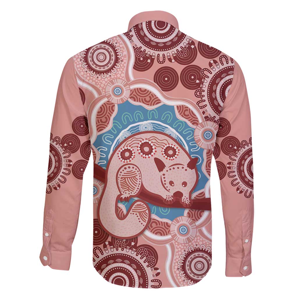 Blush Pink Australia Possum Family Matching Mermaid Dress and Hawaiian Shirt Indigenous Art