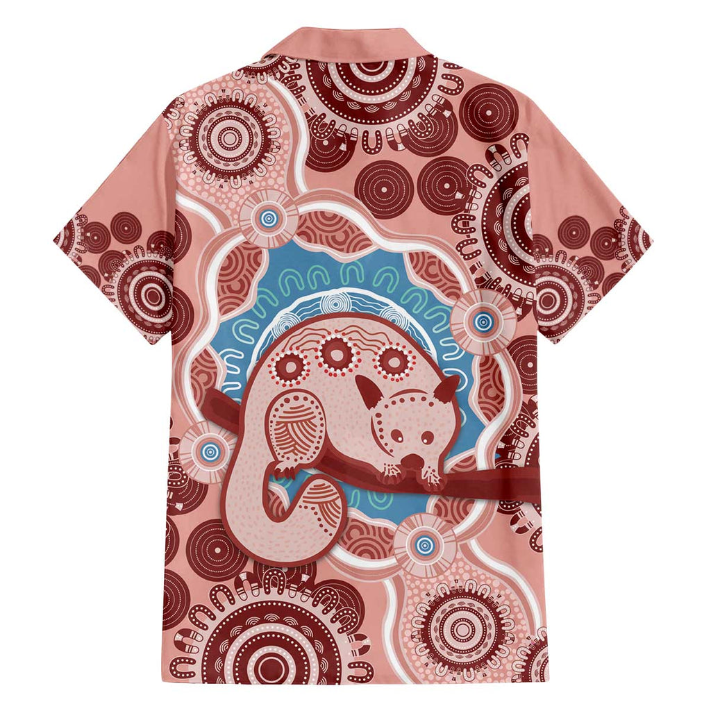Blush Pink Australia Possum Family Matching Puletasi and Hawaiian Shirt Indigenous Art