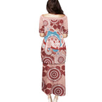 Blush Pink Australia Possum Family Matching Puletasi and Hawaiian Shirt Indigenous Art