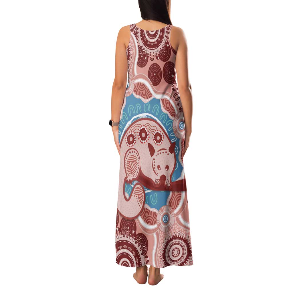 Blush Pink Australia Possum Family Matching Tank Maxi Dress and Hawaiian Shirt Indigenous Art