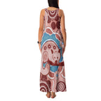 Blush Pink Australia Possum Family Matching Tank Maxi Dress and Hawaiian Shirt Indigenous Art