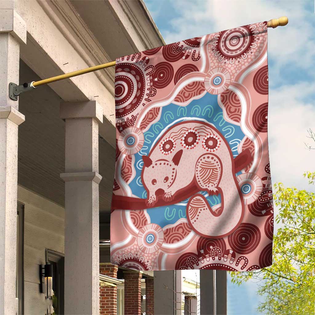 Blush Pink Australia Possum Garden Flag Indigenous Art