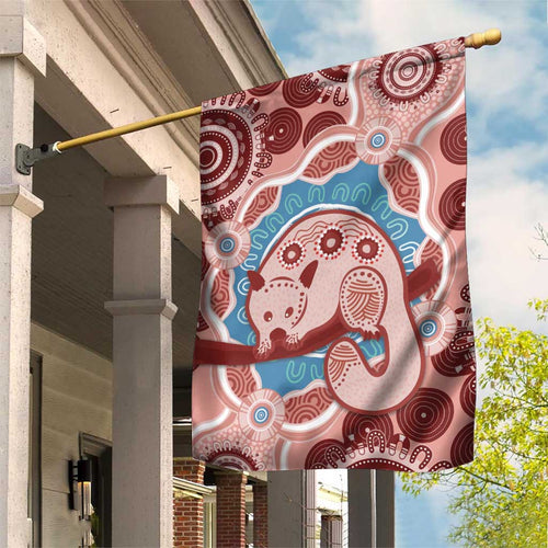Blush Pink Australia Possum Garden Flag Indigenous Art
