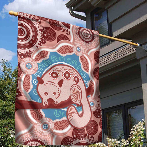 Blush Pink Australia Possum Garden Flag Indigenous Art