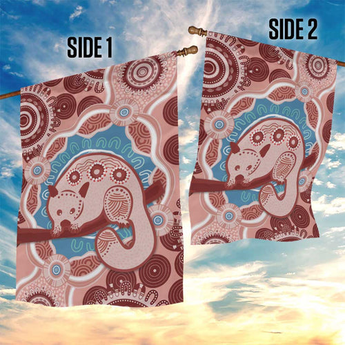 Blush Pink Australia Possum Garden Flag Indigenous Art