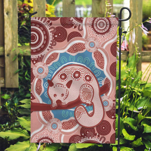 Blush Pink Australia Possum Garden Flag Indigenous Art