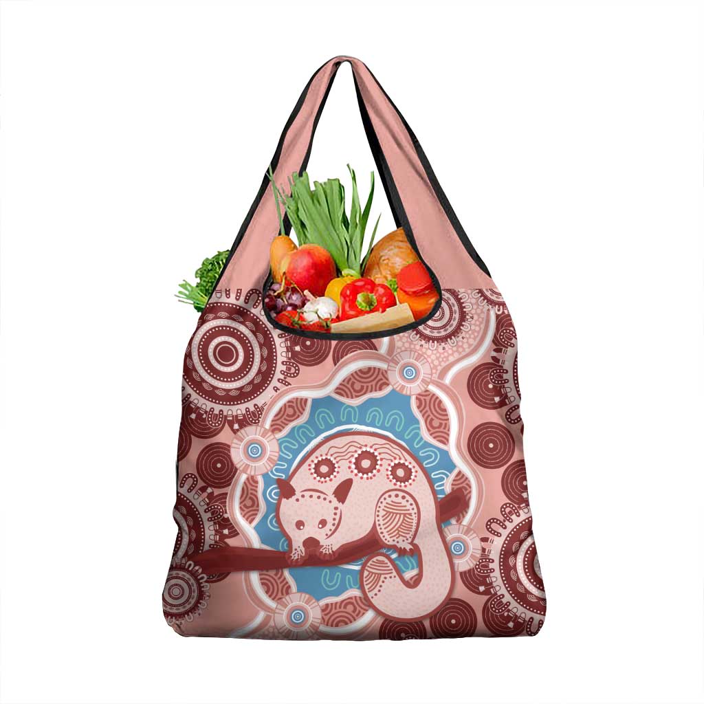 Blush Pink Australia Possum Grocery Bag Indigenous Art
