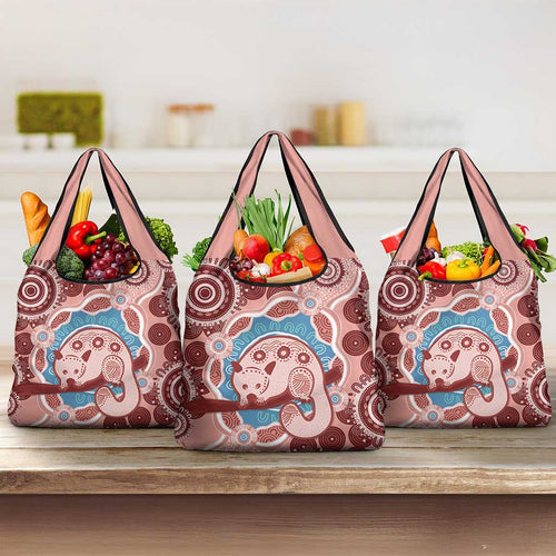 Blush Pink Australia Possum Grocery Bag Indigenous Art