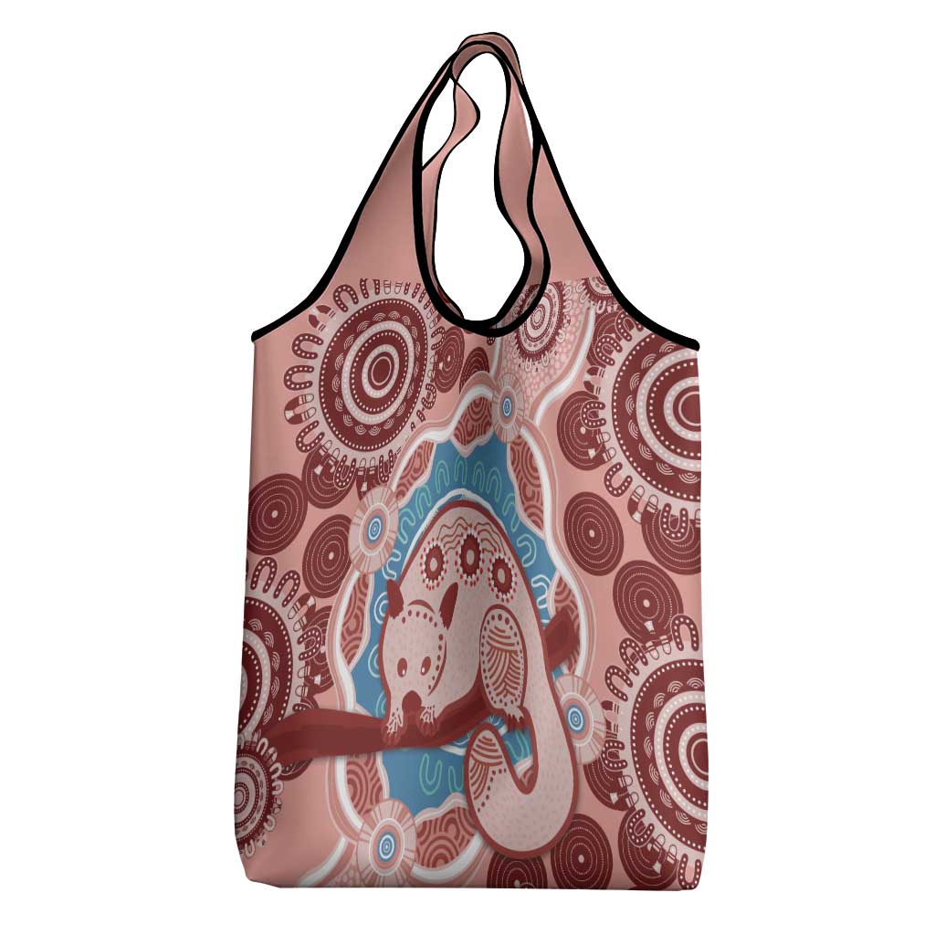 Blush Pink Australia Possum Grocery Bag Indigenous Art