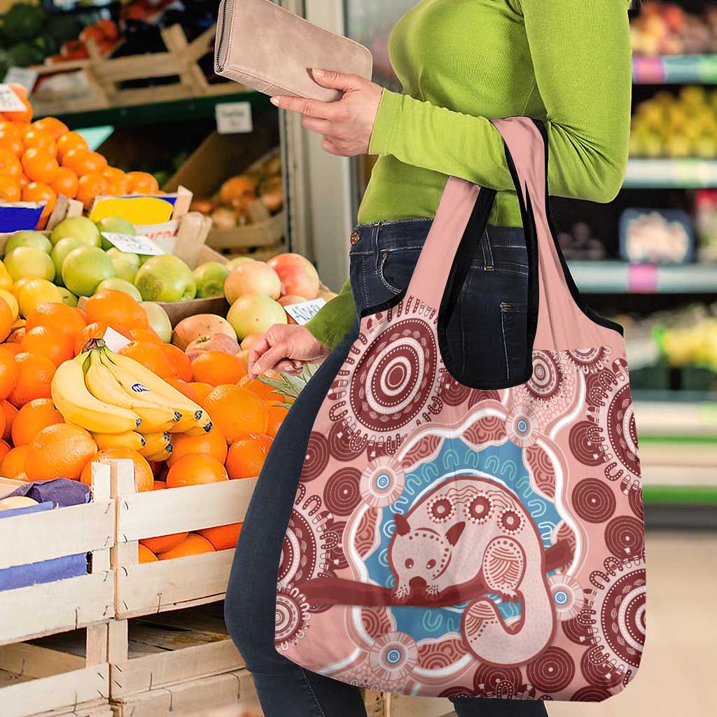 Blush Pink Australia Possum Grocery Bag Indigenous Art