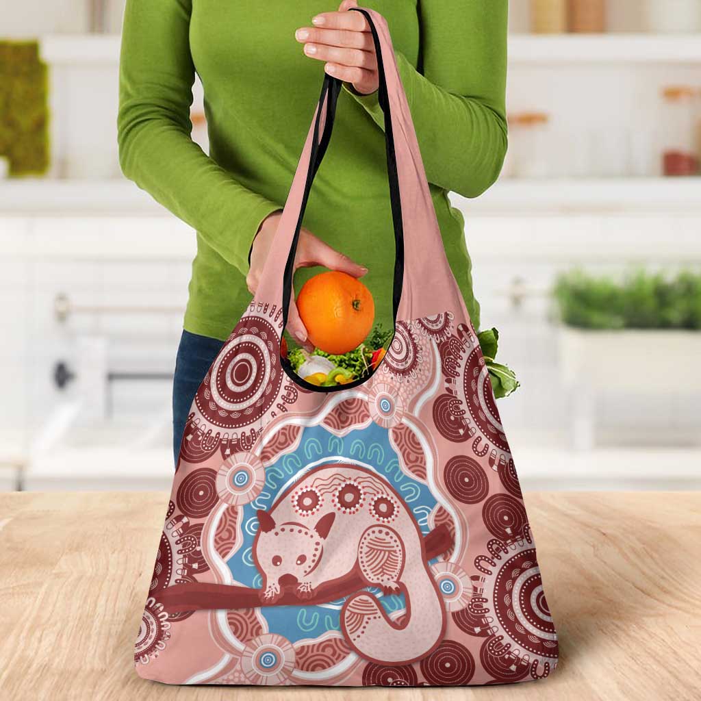 Blush Pink Australia Possum Grocery Bag Indigenous Art