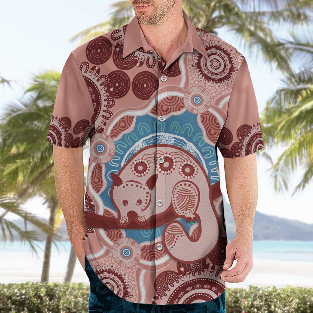 Blush Pink Australia Possum Hawaiian Shirt Indigenous Art