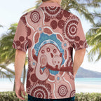 Blush Pink Australia Possum Hawaiian Shirt Indigenous Art