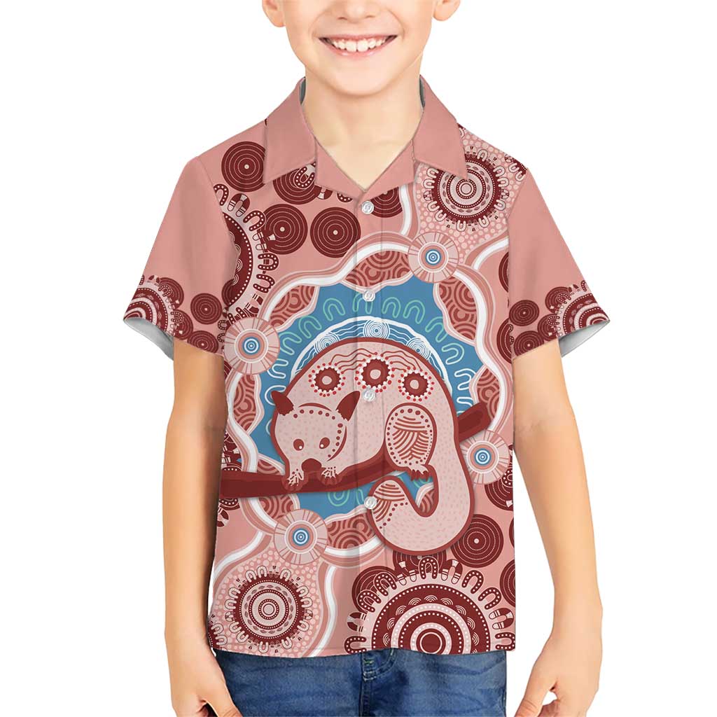 Blush Pink Australia Possum Hawaiian Shirt Indigenous Art