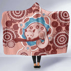 Blush Pink Australia Possum Hooded Blanket Indigenous Art