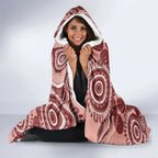 Blush Pink Australia Possum Hooded Blanket Indigenous Art