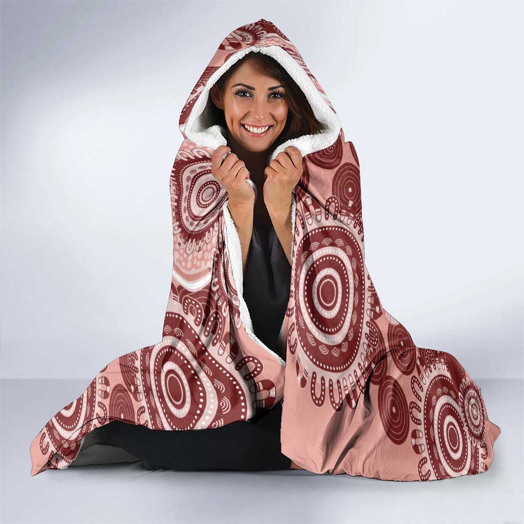 Blush Pink Australia Possum Hooded Blanket Indigenous Art