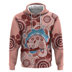 Blush Pink Australia Possum Hoodie Indigenous Art