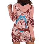Blush Pink Australia Possum Hoodie Dress Indigenous Art