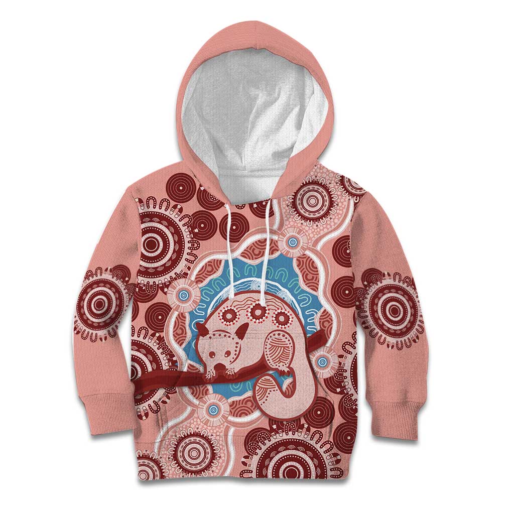 Blush Pink Australia Possum Kid Hoodie Indigenous Art