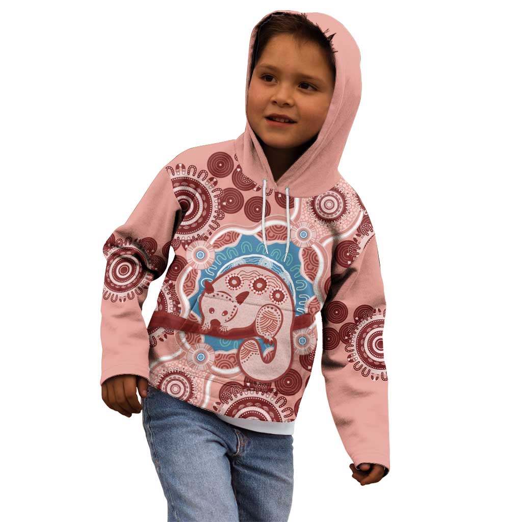 Blush Pink Australia Possum Kid Hoodie Indigenous Art