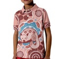Blush Pink Australia Possum Kid Polo Shirt Indigenous Art
