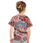 Blush Pink Australia Possum Kid T Shirt Indigenous Art