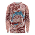 Blush Pink Australia Possum Long Sleeve Shirt Indigenous Art