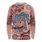 Blush Pink Australia Possum Long Sleeve Shirt Indigenous Art