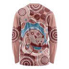 Blush Pink Australia Possum Long Sleeve Shirt Indigenous Art