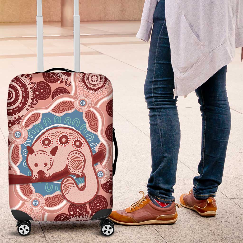Blush Pink Australia Possum Luggage Cover Indigenous Art