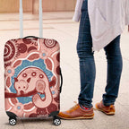 Blush Pink Australia Possum Luggage Cover Indigenous Art
