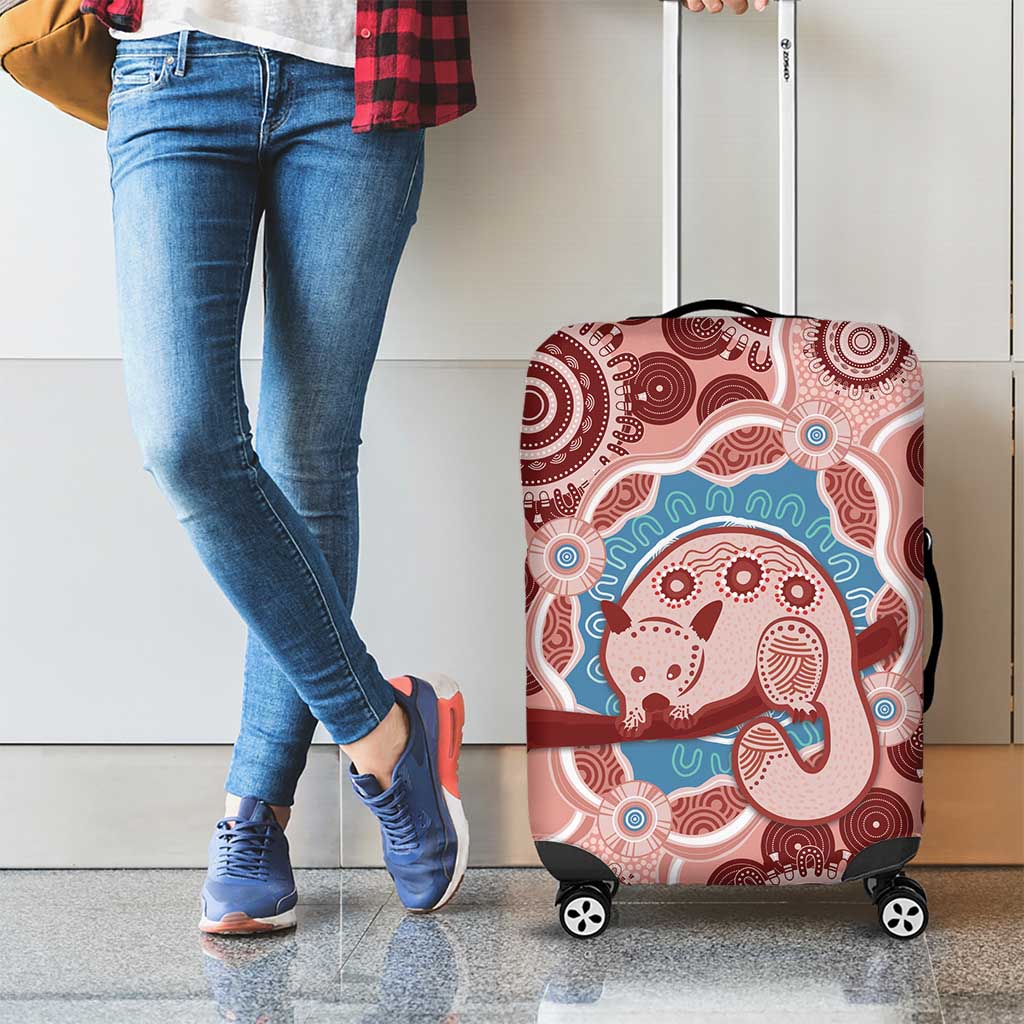 Blush Pink Australia Possum Luggage Cover Indigenous Art