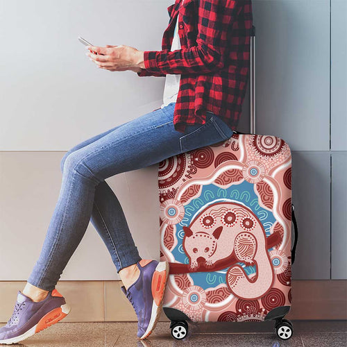 Blush Pink Australia Possum Luggage Cover Indigenous Art