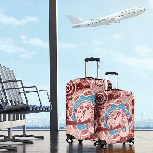 Blush Pink Australia Possum Luggage Cover Indigenous Art