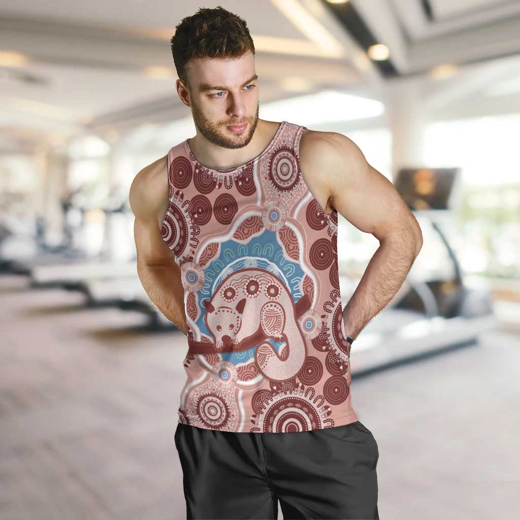 Blush Pink Australia Possum Men Tank Top Indigenous Art