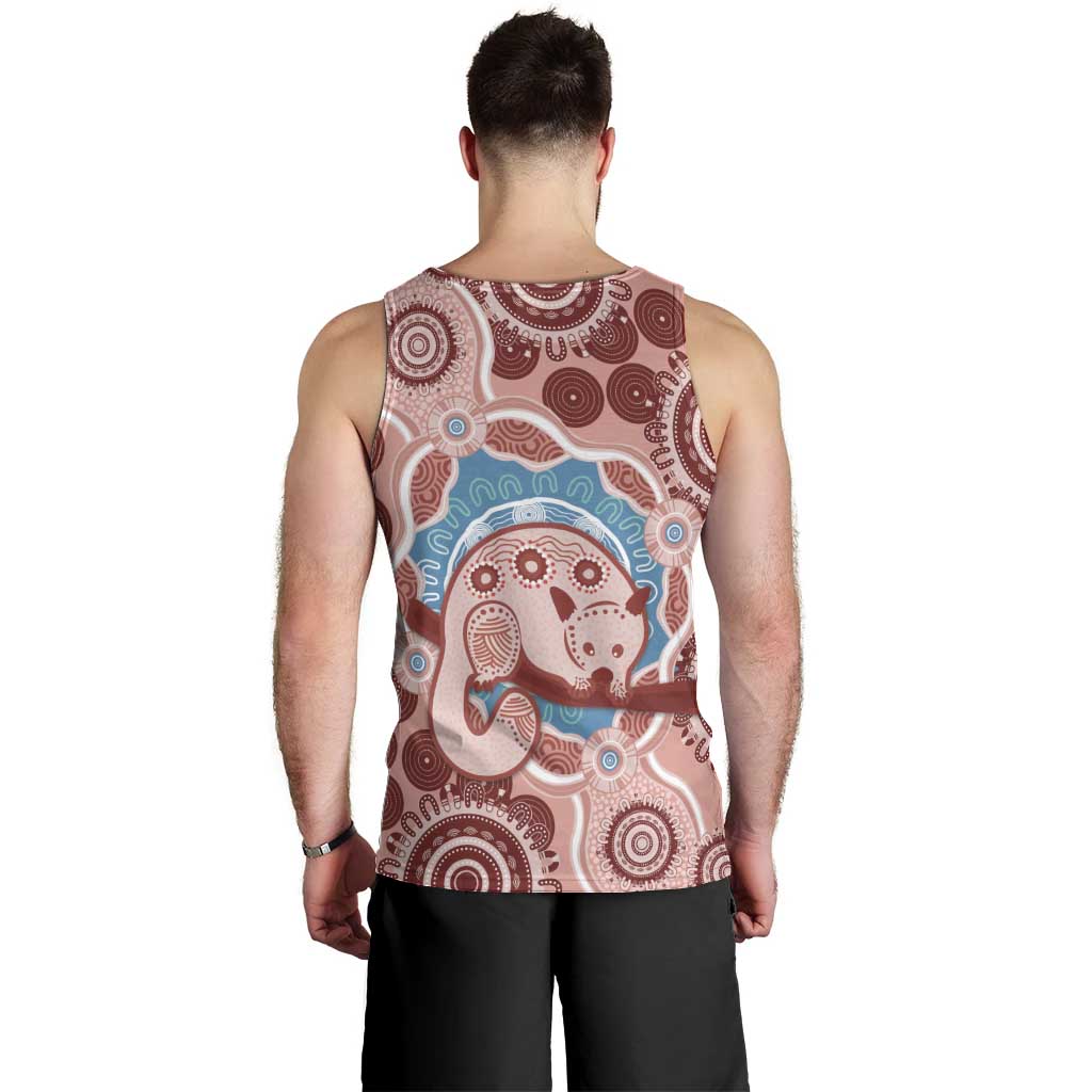Blush Pink Australia Possum Men Tank Top Indigenous Art