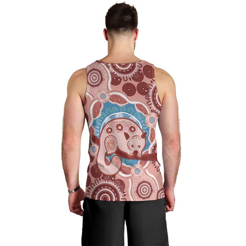 Blush Pink Australia Possum Men Tank Top Indigenous Art