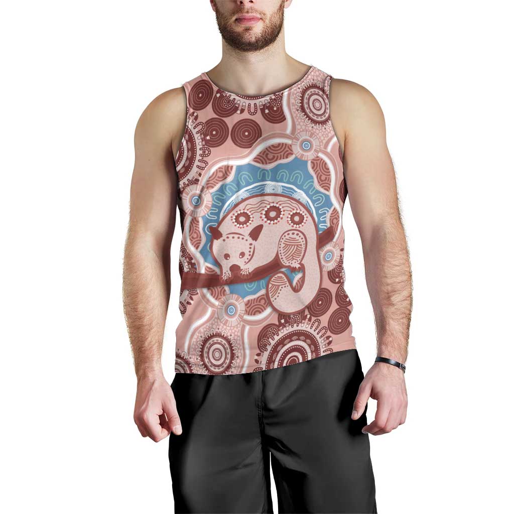 Blush Pink Australia Possum Men Tank Top Indigenous Art