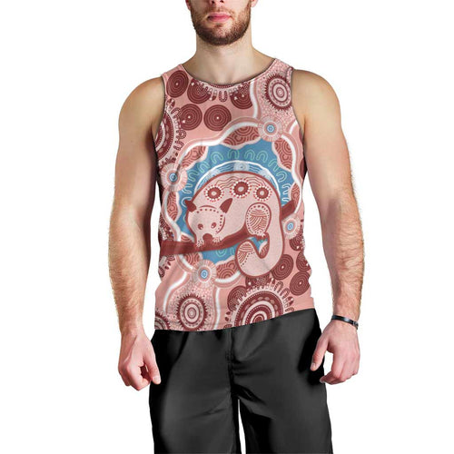 Blush Pink Australia Possum Men Tank Top Indigenous Art