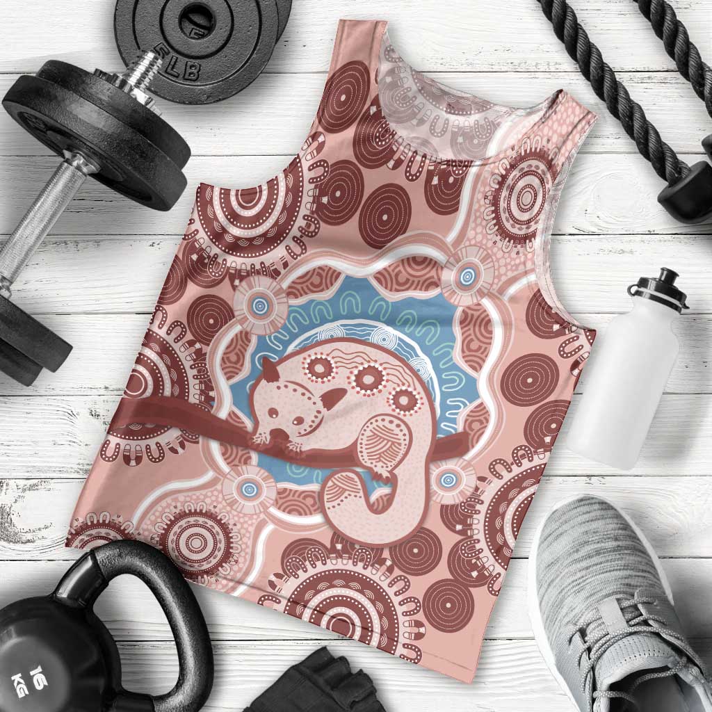 Blush Pink Australia Possum Men Tank Top Indigenous Art