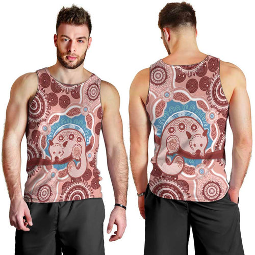 Blush Pink Australia Possum Men Tank Top Indigenous Art
