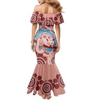 Blush Pink Australia Possum Mermaid Dress Indigenous Art