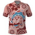 Blush Pink Australia Possum Polo Shirt Indigenous Art