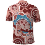 Blush Pink Australia Possum Polo Shirt Indigenous Art