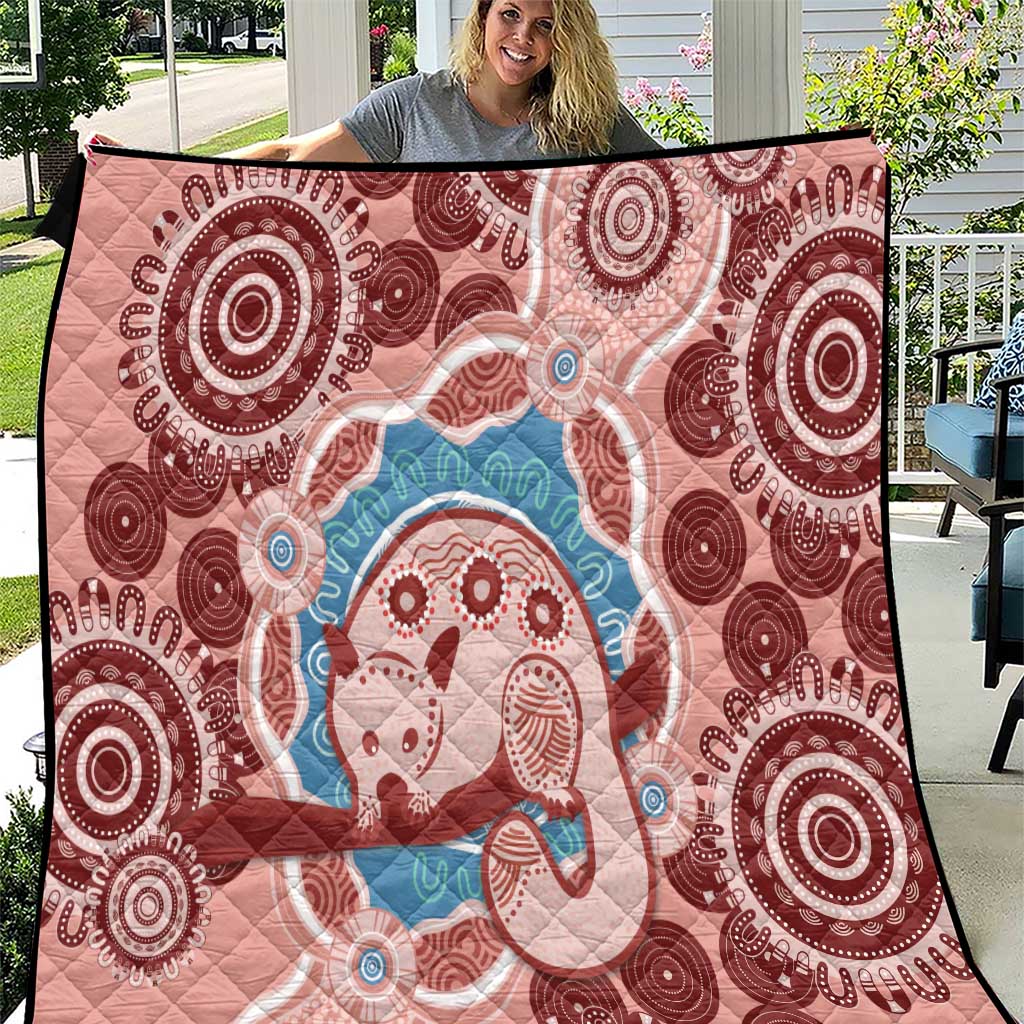 Blush Pink Australia Possum Quilt Indigenous Art